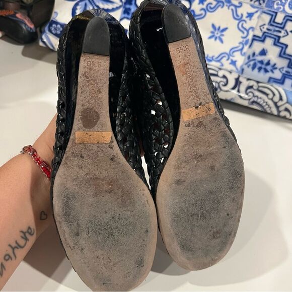 Cole Hann Nike air leather weaved wedge shoes made in Brazil 8 1/2 B - Picture 4 of 6